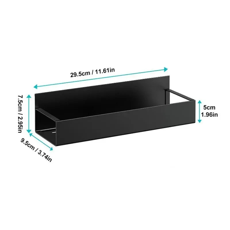 Magnetic Refrigerator Shelf & Spice Rack – Space-Saving Kitchen Organizer with Hanging Basket
