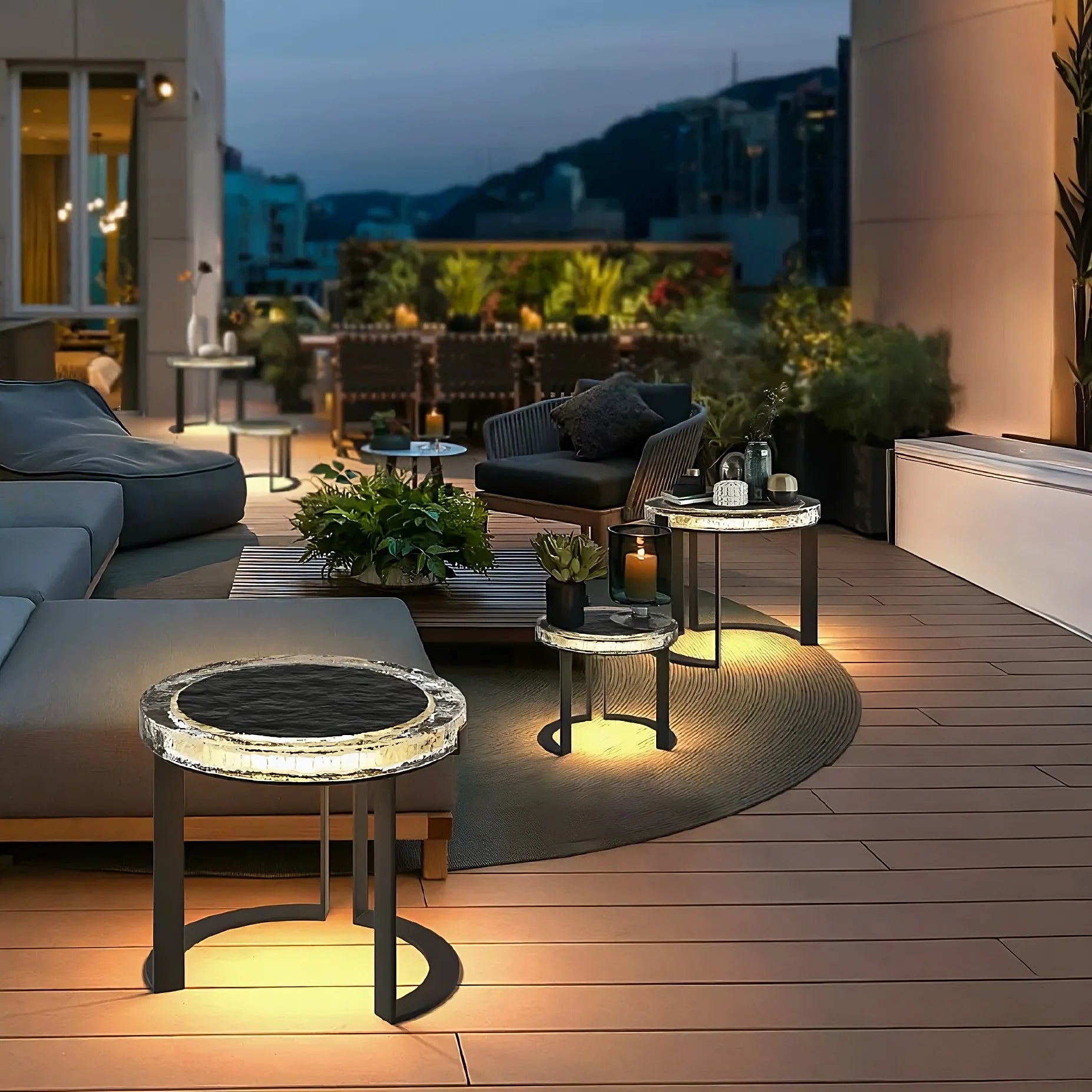 Outdoor Solar LED Garden Table – Weatherproof Patio Lighting & Functional Décor