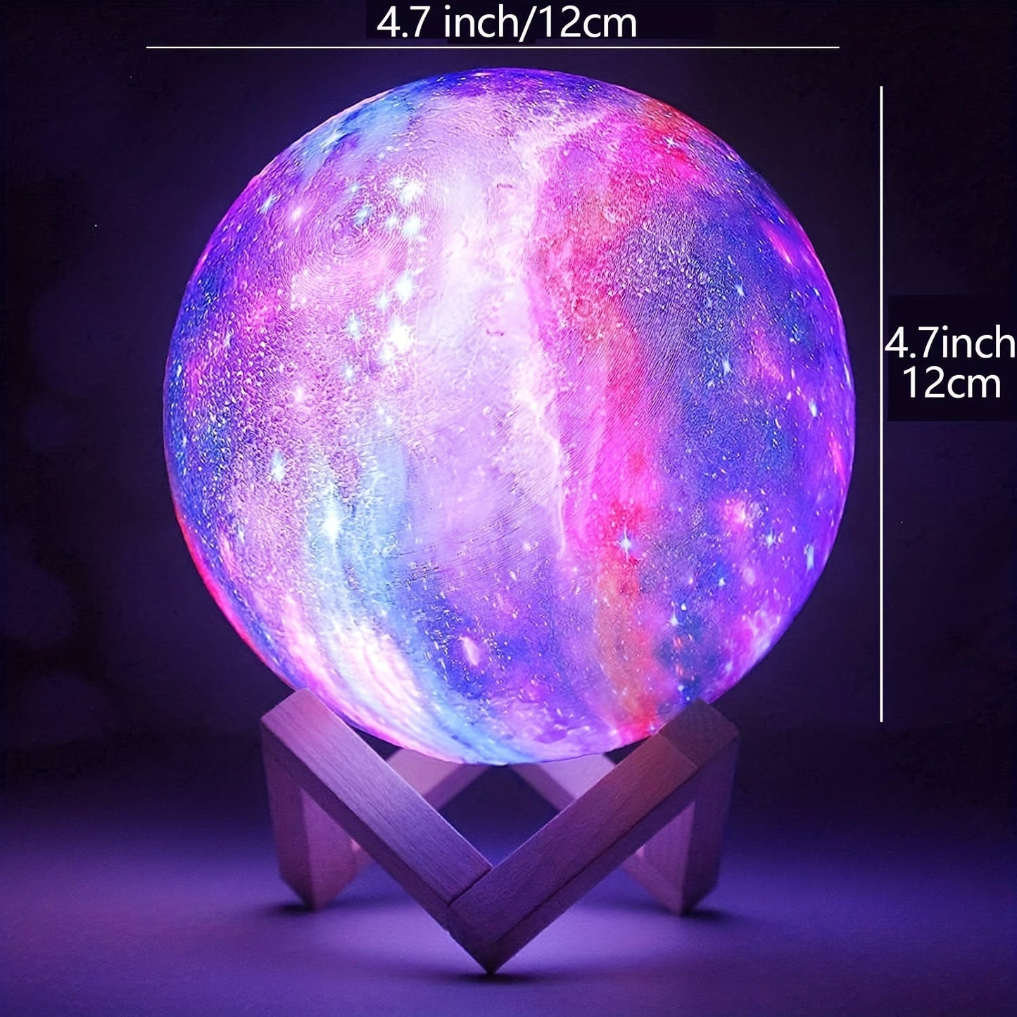 Starry Moon Lamp – Rechargeable LED Night Light with Multicolor Remote Control