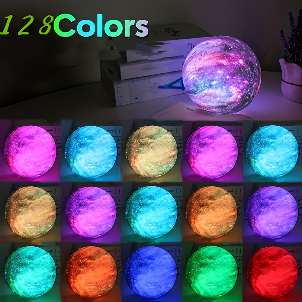 Starry Moon Lamp – Rechargeable LED Night Light with Multicolor Remote Control